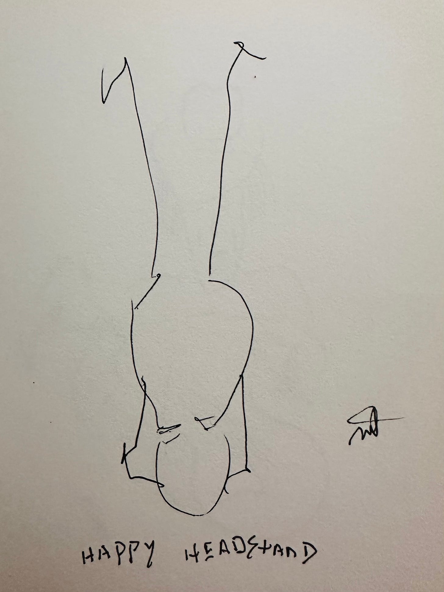 Happy Headstand Doodle, copyrighted by Mark Tulin