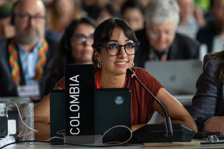 La negociadora por Colombia, Daniela Durán, en su intervención en la plenaria oficial de la COP30. Foto: © UN Climate Change - Kiara Worth La negociadora por Colombia, Daniela Durán, en su intervención en la plenaria oficial de la COP30. Foto: © UN Climate Change - Kiara Worth