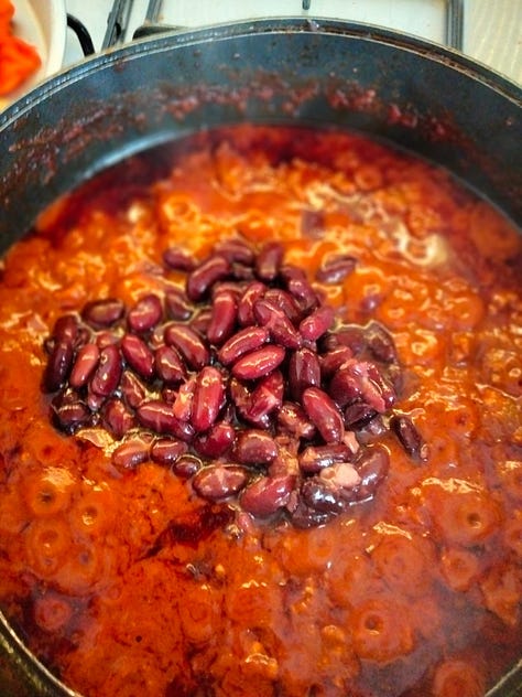 Preparazione chili di carne