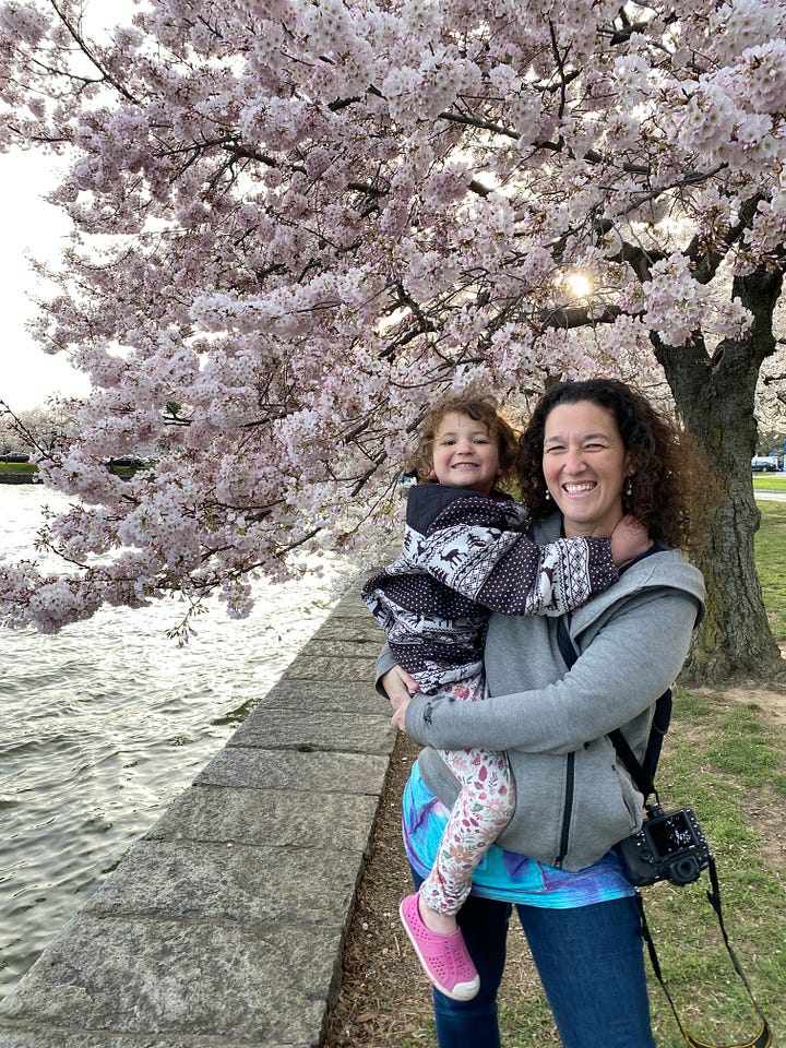 Addy and I at the Tidal Basin for cherry blossoms
