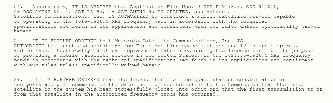 FCC DA 95-131 授權條文