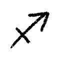 The Sagittarius zodiac glyph.