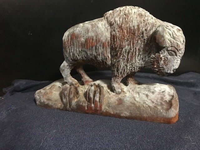 Buffalo carving by Janet Wolfinger