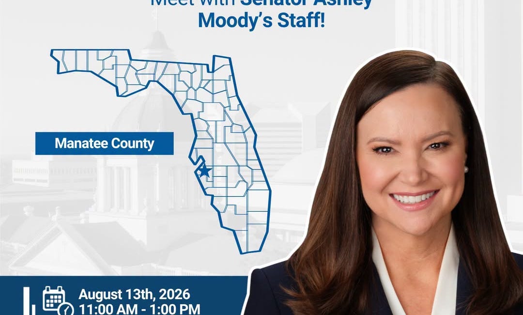 Senator Ashley Moody’s Staff to Hold Mobile Office Hours in Bradenton on Aug. 13