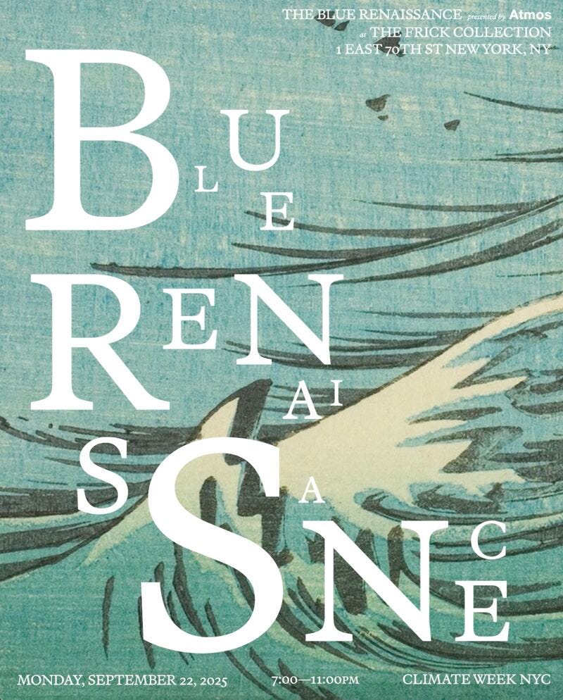 Join Atmos at Climate Week NYC 💙 On September 22nd, The Blue Renaissance, set at the The Frick Collection, will bring together experts from across the conservation space to discuss the plastic… | Join Atmos at Climate Week NYC 💙 On September 22nd, The Blue Renaissance, set at the The Frick Collection, will bring together experts from across the conservation space to discuss the plastic… |