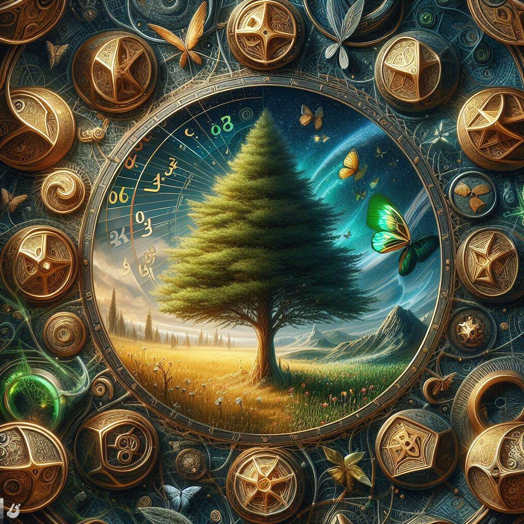 An image that represents the theme of luck, synchronicities, and nature