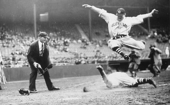 Earl Averill, Cleveland Indians Catcher, In Flight — THE RUCKER ARCHIVE Earl Averill, Cleveland Indians Catcher, In Flight — THE RUCKER ARCHIVE