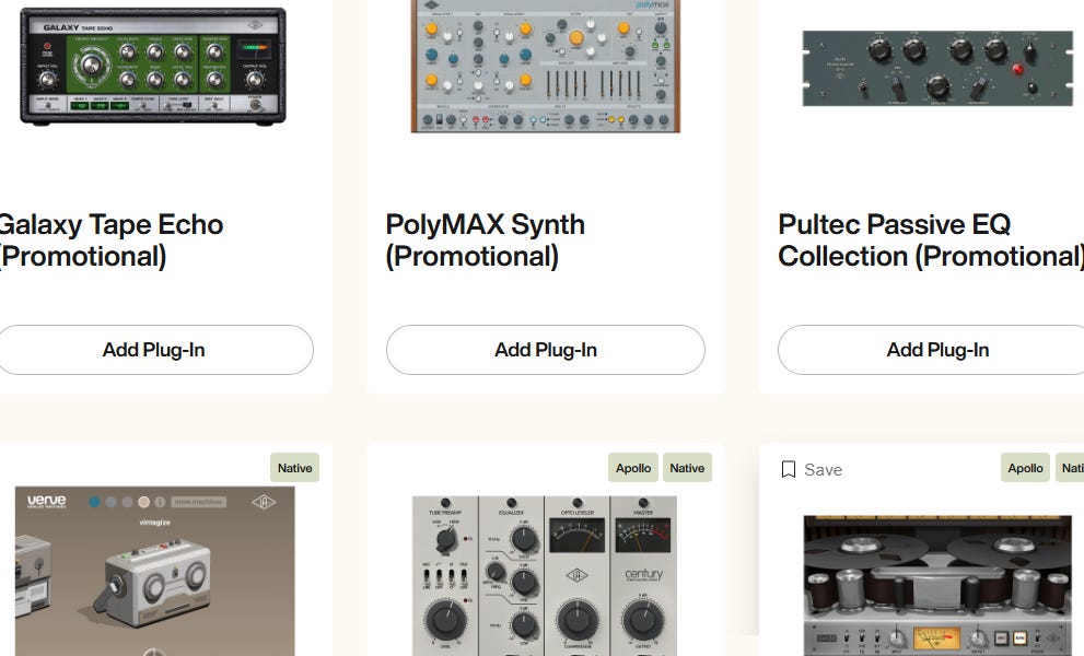 UAD Free Plugin - Choose Your Audio Present