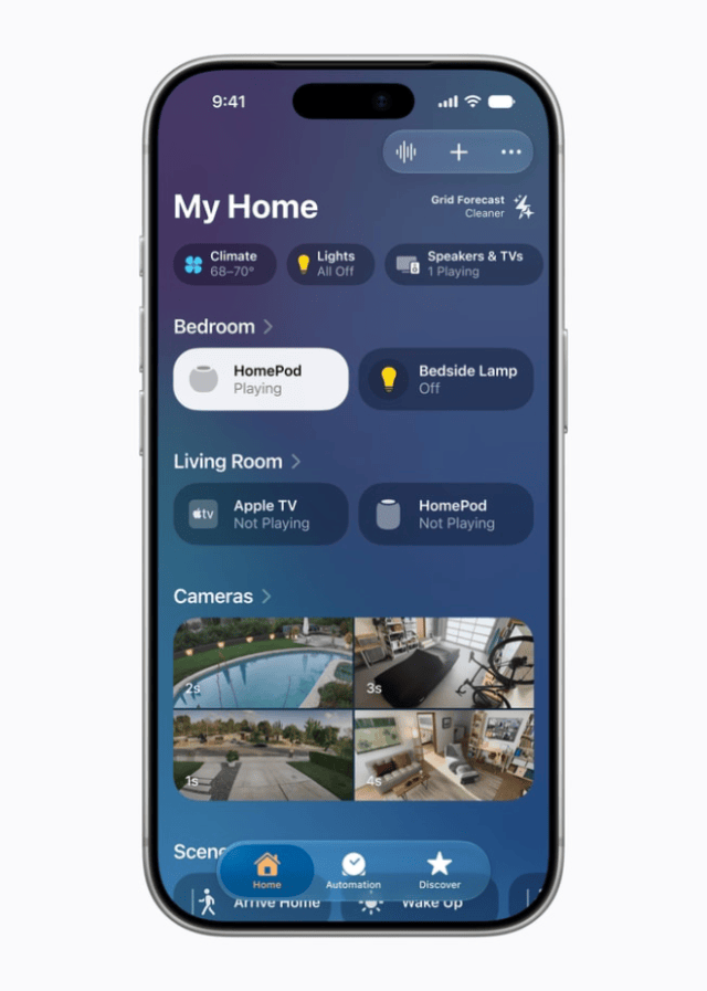 At home or on the go, users can securely control smart home accessories with HomePod mini 2 using the Home app.