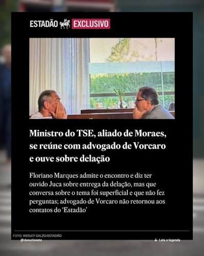 🇧🇷🚨 Repercussão | O ministro do Tribunal Superior Eleitoral Floriano de Azevedo Marques, considerado um dos principais aliados de Alexandre de Moraes no Judiciário, se reuniu com o advogado José Luís Oliveira 🇧🇷🚨 Repercussão | O ministro do Tribunal Superior Eleitoral Floriano de Azevedo Marques, considerado um dos principais aliados de Alexandre de Moraes no Judiciário, se reuniu com o advogado José Luís Oliveira