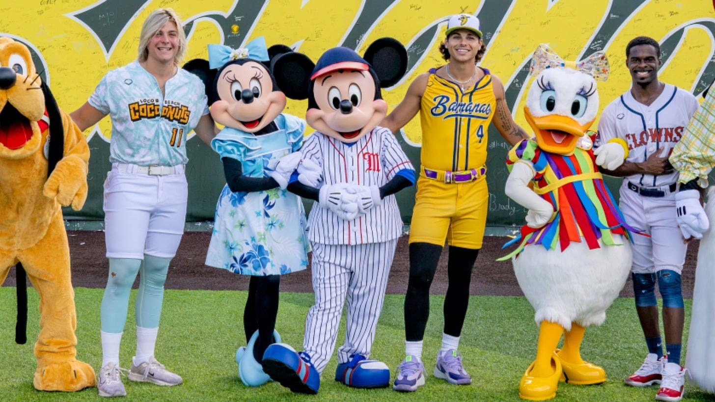 Mickey and Minnie join Banana Ball players at ESPN Wide World of Sports. Image: Disney Parks Mickey and Minnie join Banana Ball players at ESPN Wide World of Sports. Image: Disney Parks