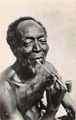REPUBLIC OF CONGO, AFRICA, OLD TEKE MAN SMOKING A PIPE REAL PHOTO PC c  1930-40's | eBay