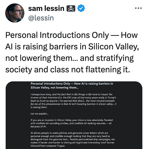 Screenshots of tweets from silicon valley leaders about how they're impacted by AI slop