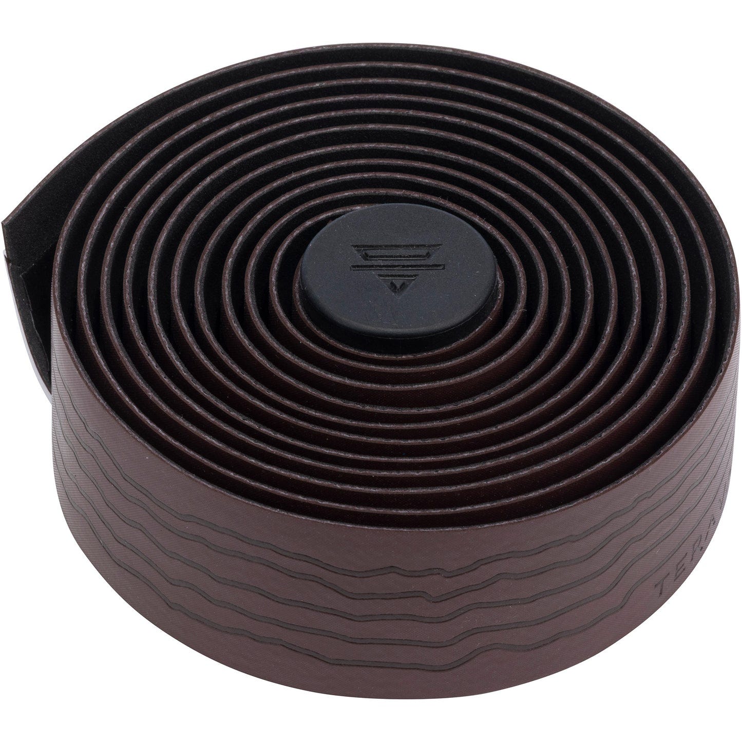 Dark red roll of Teravail bicycle handlebar tape on a white background