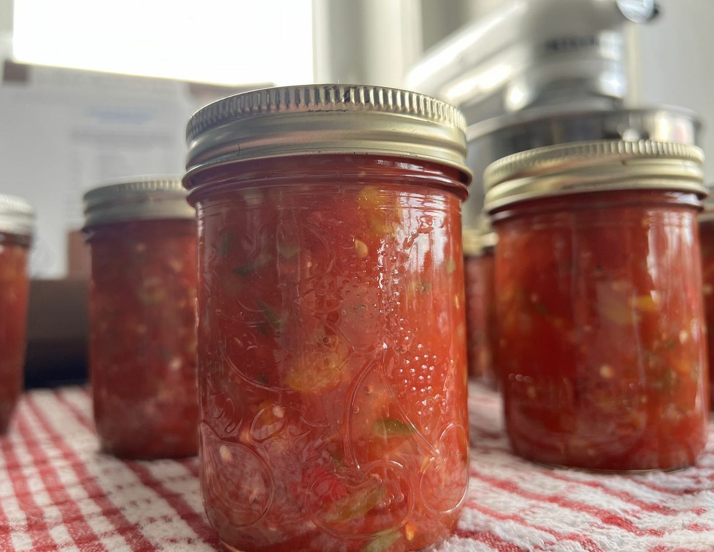 Homemade jars of salsa janecurryweber.com
