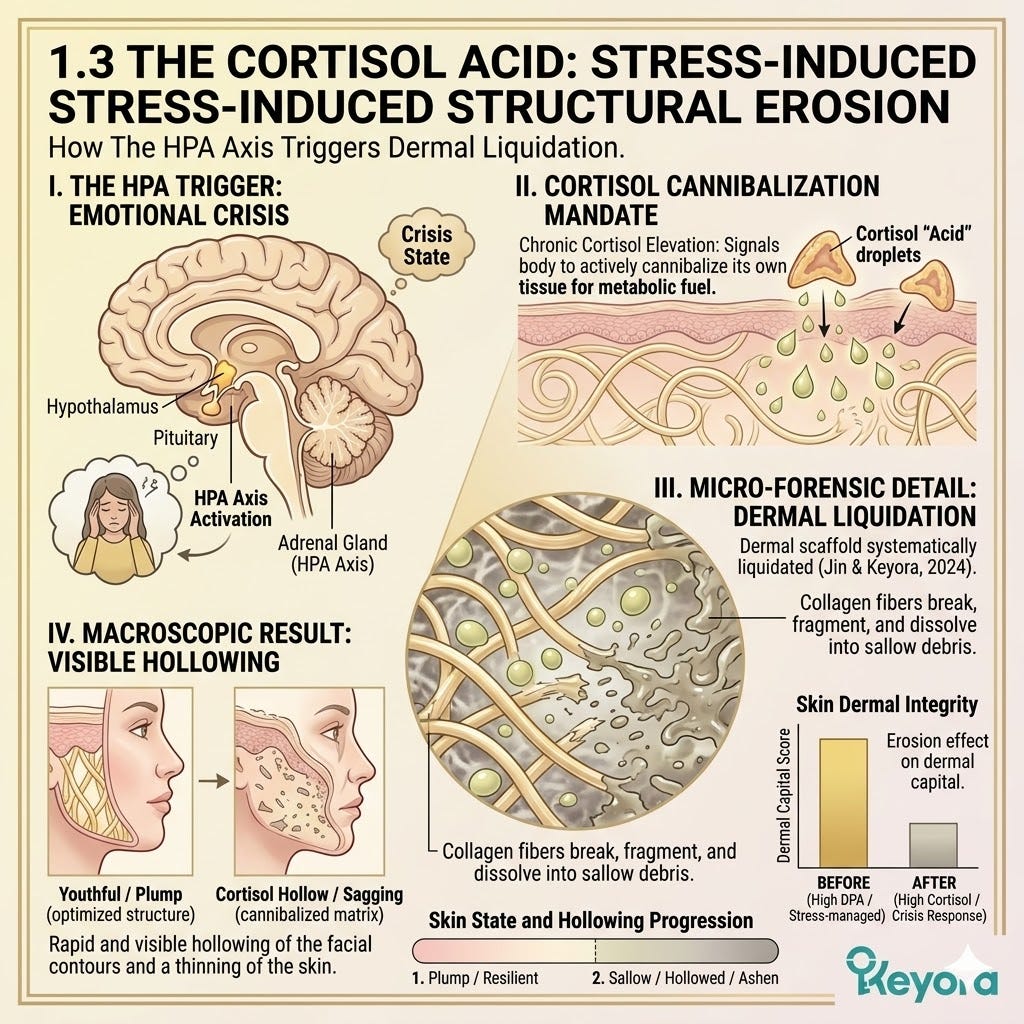 Mechanism of Cortisol Acid triggering the HPA Axis to induce Dermal Liquidation and cannibalize the Four-Drive System's Neurological Sovereignty. Mechanism of Cortisol Acid triggering the HPA Axis to induce Dermal Liquidation and cannibalize the Four-Drive System's Neurological Sovereignty.