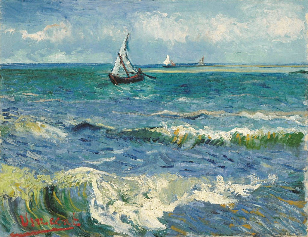 The Sea at Les Saintes-Maries-de-la-Mer, 1888