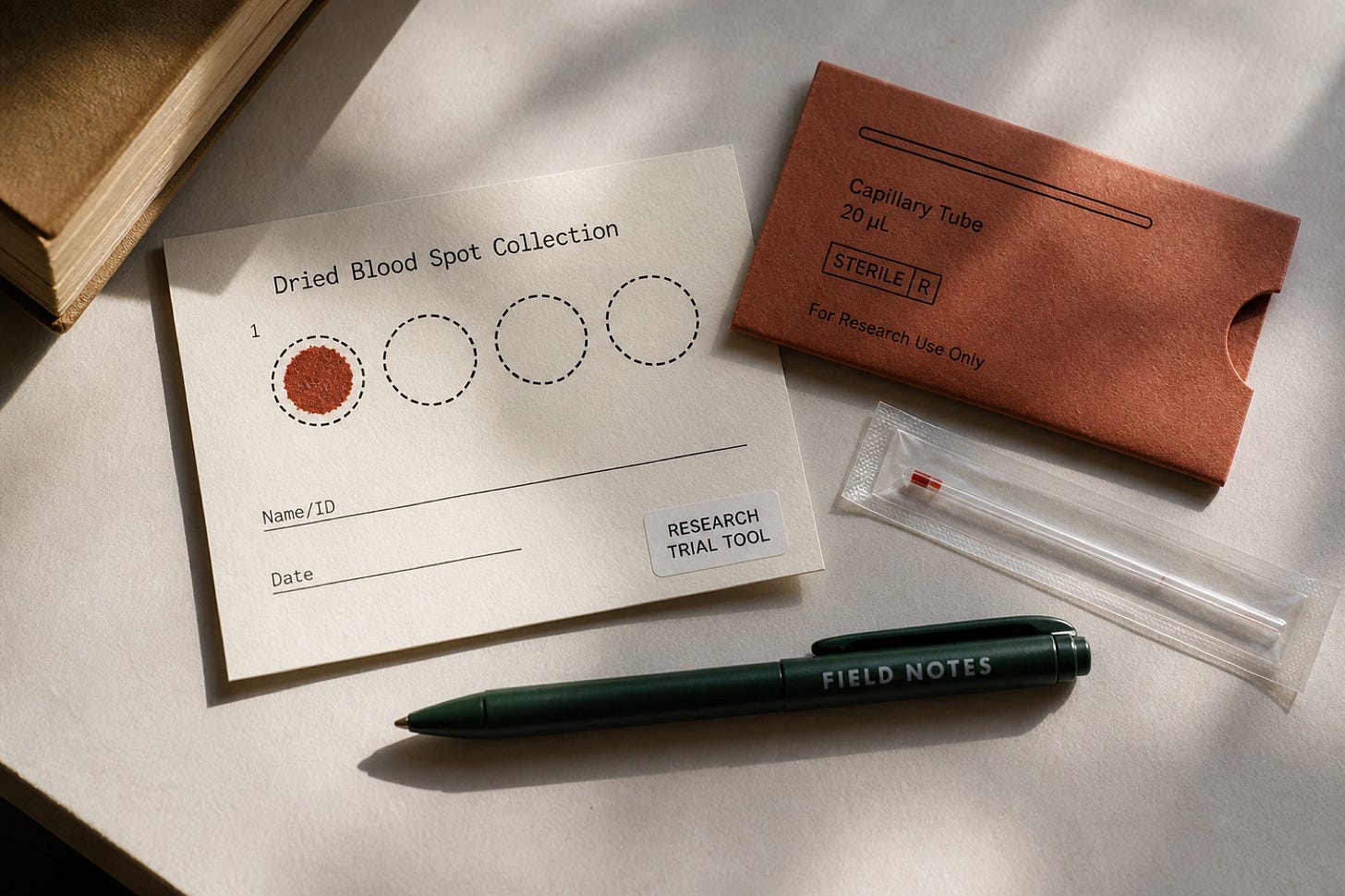 A dried blood spot card: a research tool for now. A dried blood spot card: a research tool for now.