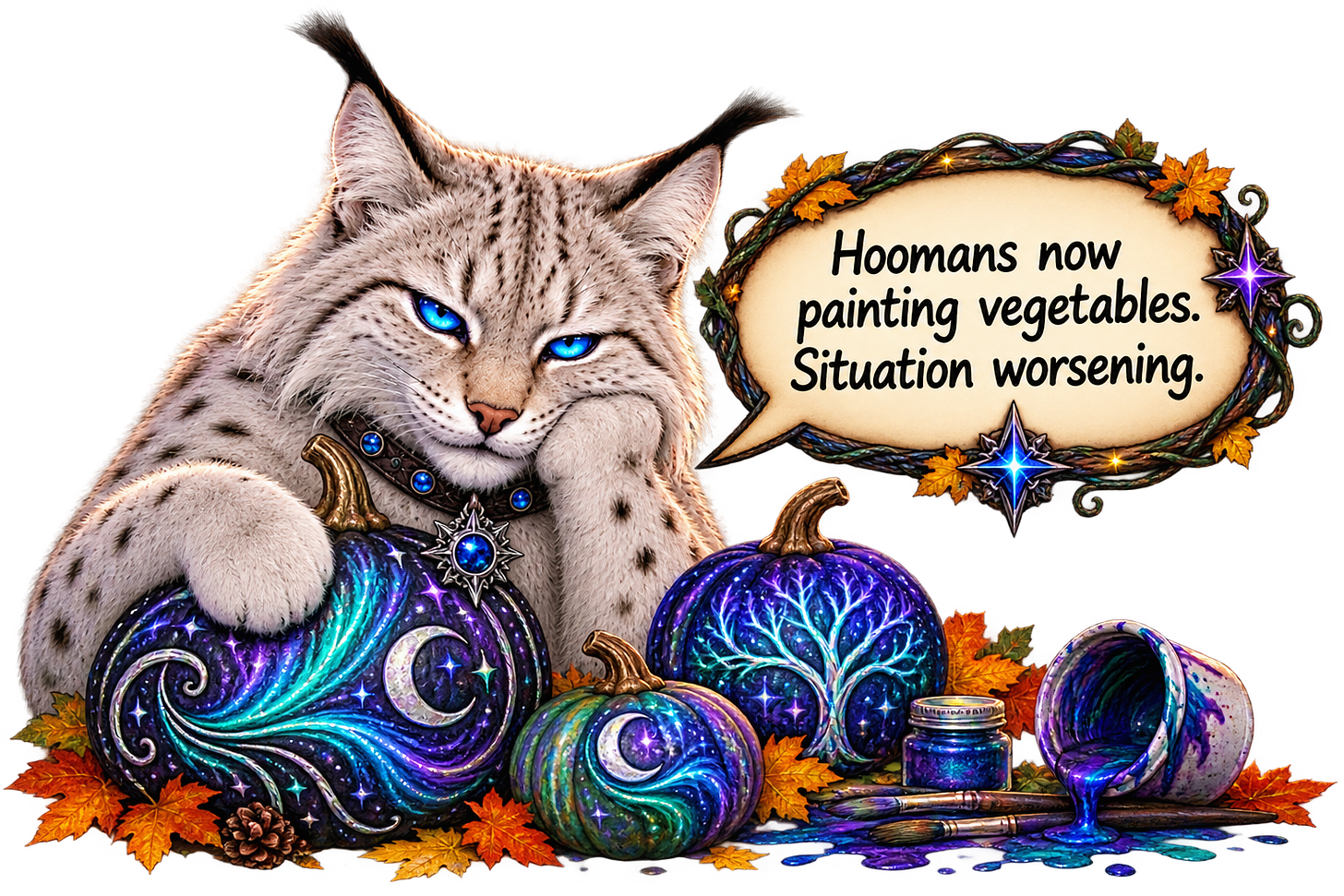 Hooomans painting piumpkins. Situation worsening. Hooomans painting piumpkins. Situation worsening.