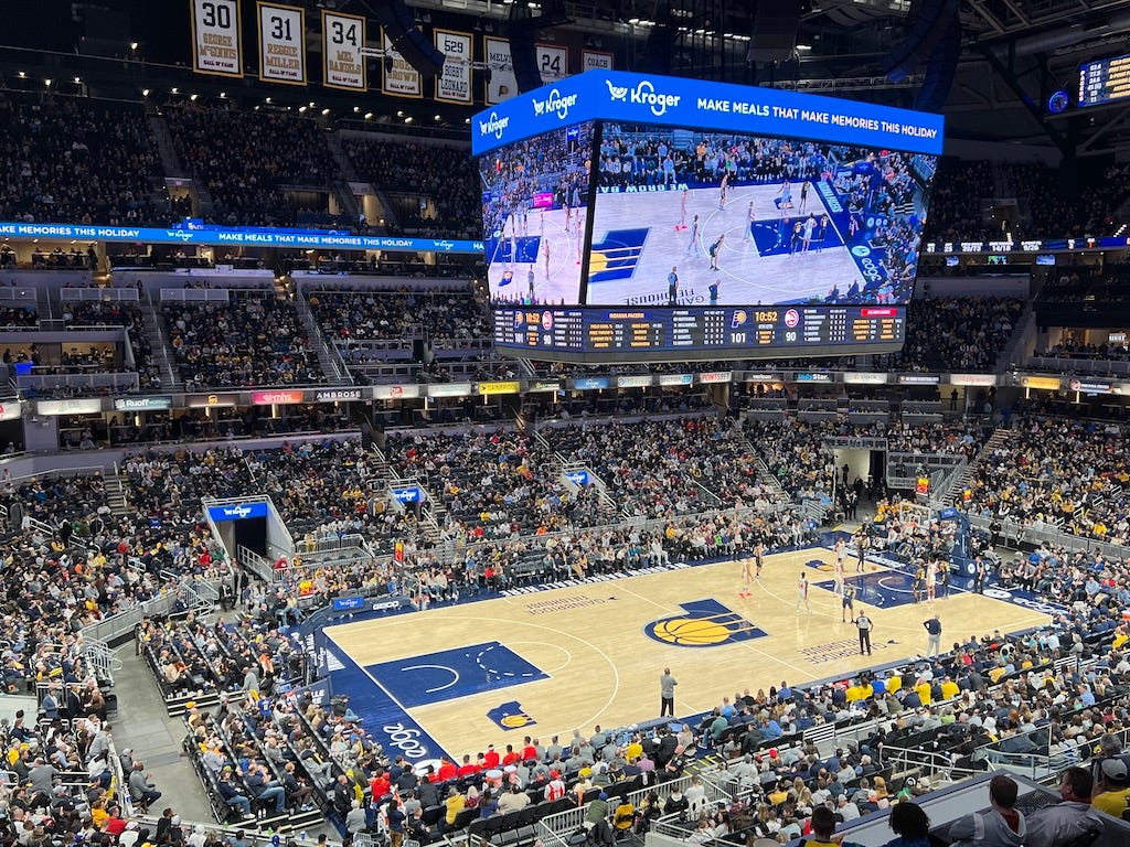The largest crowd of the season at Gainbridge Fieldhouse saw the Pacers beat the Hawks on Tuesday. The largest crowd of the season at Gainbridge Fieldhouse saw the Pacers beat the Hawks on Tuesday.