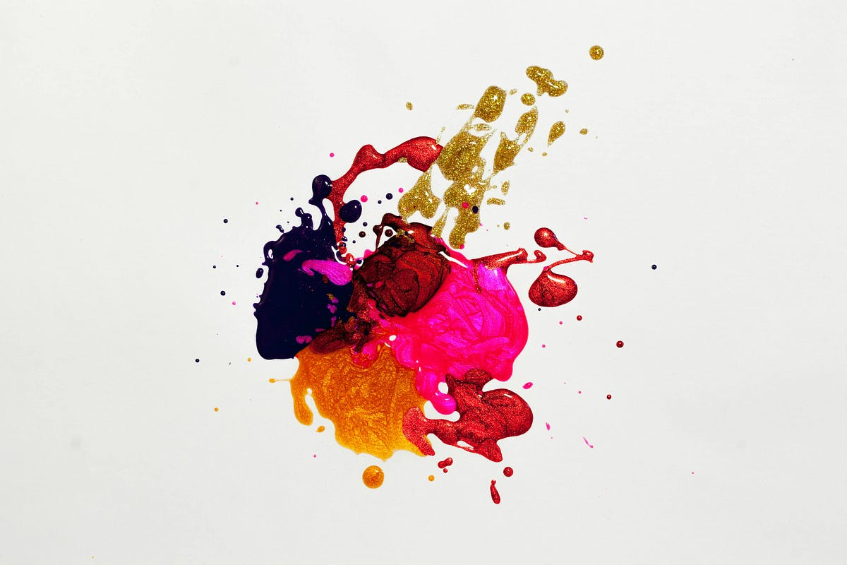 Splatter of mixed liquids