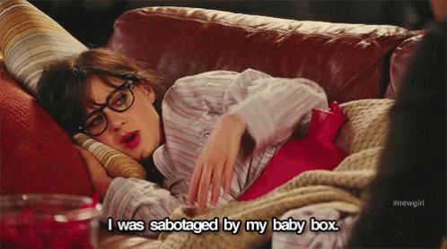 I Was Sabotaged By My Baby Box - New Girl GIF - New Girl Jess Zooey Deschanel GIFs