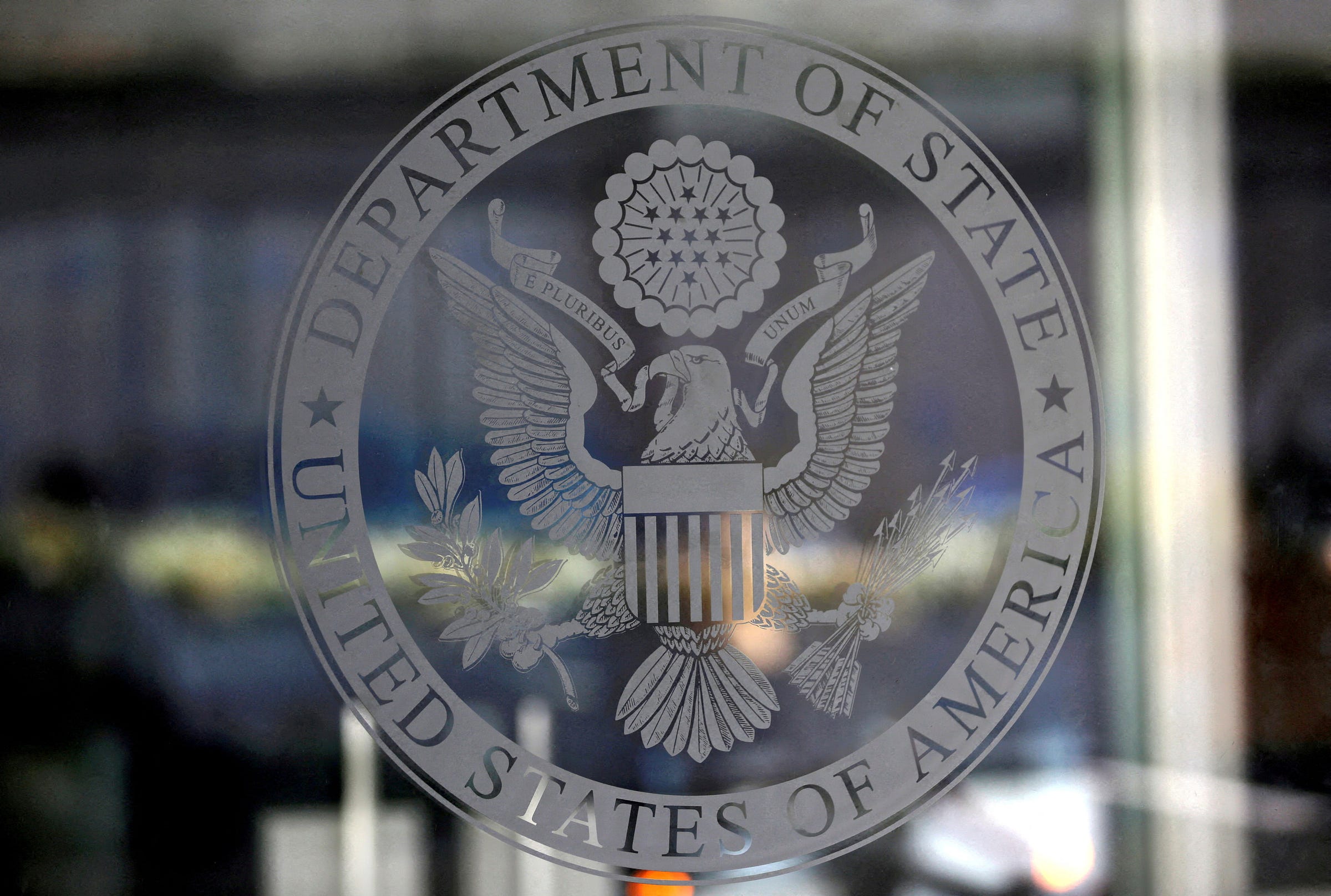 The seal of the United States Department of State is seen in Washington The seal of the United States Department of State is seen in Washington