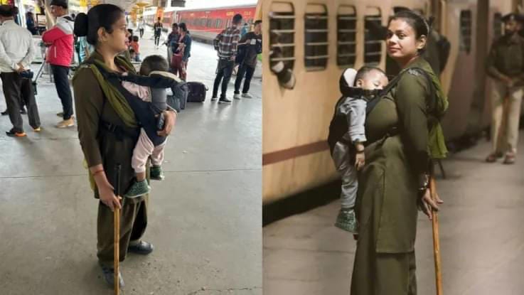 ‘Warrior Mother’: Female Officer Manages Railway Station Chaos with Baby in Her Arms ‘Warrior Mother’: Female Officer Manages Railway Station Chaos with Baby in Her Arms