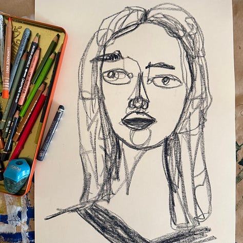 monochrome portraits on paper