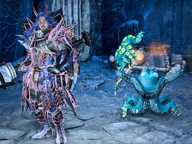my hunter and palico in late low rank gear