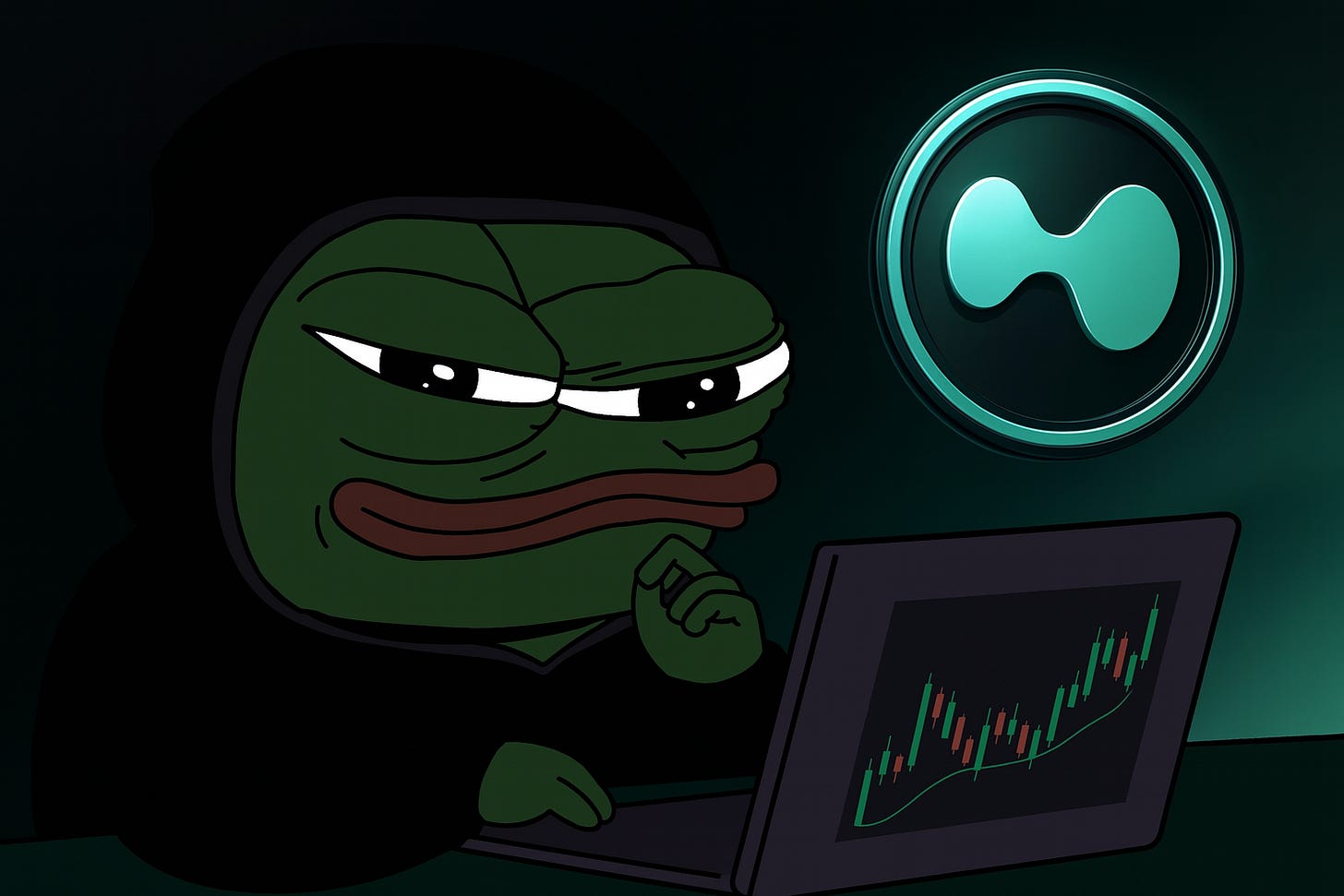 Cryptocurrency Trader Pepe in the Dark
