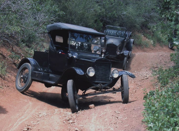 A demonstration of the Model T flexible suspension in 2003 (source) A demonstration of the Model T flexible suspension in 2003 (source)