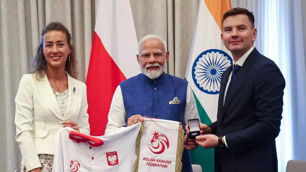 PM Modi meets former PKL player and Poland kabaddi chief Michal Spiczko | More sports News - Times of India PM Modi meets former PKL player and Poland kabaddi chief Michal Spiczko | More sports News - Times of India