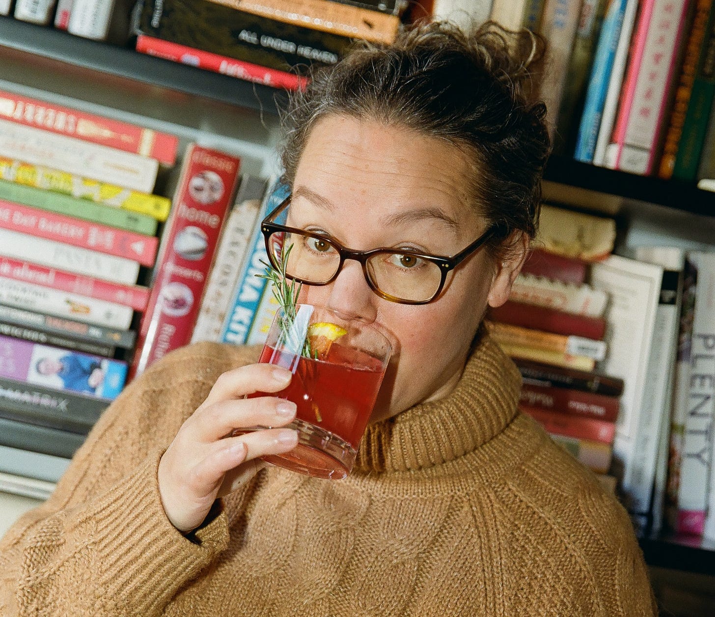 Maggie sipping NA cocktail