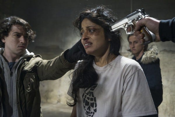 reyna being held by gun men to head on law and order svu 2015 images reyna being held by gun men to head on law and order svu 2015 images