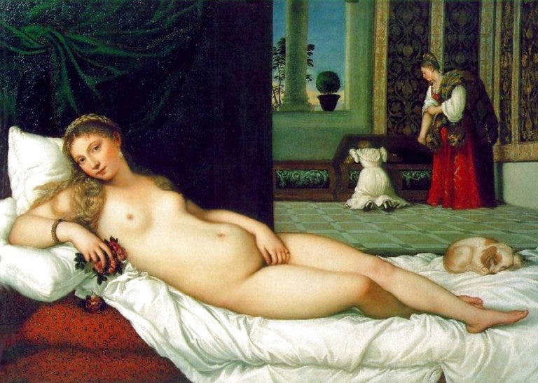 Reclining Venus on bed Reclining Venus on bed