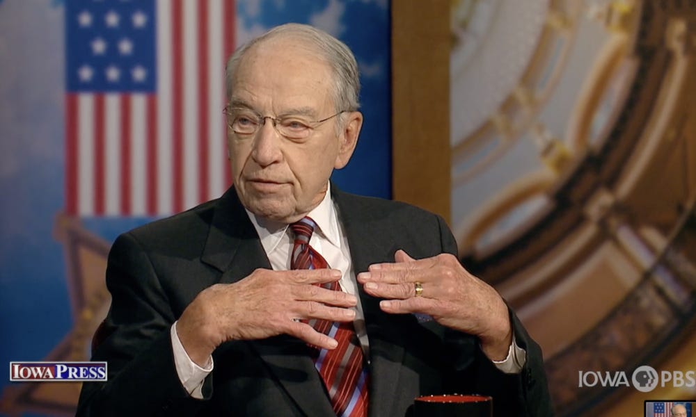 Grassley says he will continue investigations of DOJ, FBI 'political weaponization' against Trump • Iowa Capital Dispatch Grassley says he will continue investigations of DOJ, FBI 'political weaponization' against Trump • Iowa Capital Dispatch