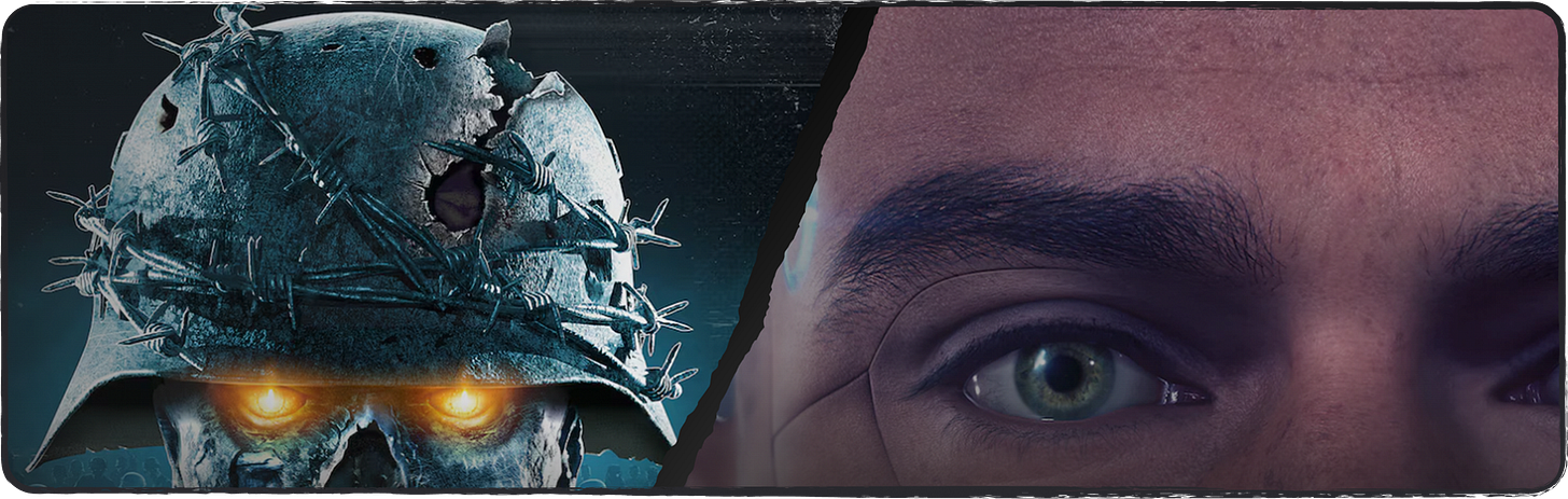 An image showing a collage of both Zombie Army 4 and Detroit: Become Human