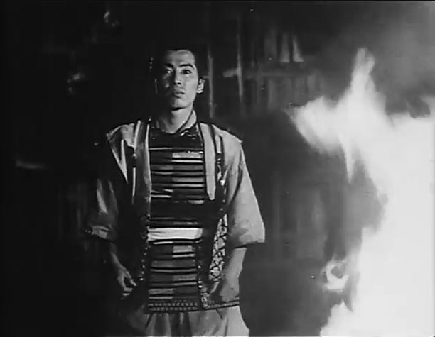 A samurai standing