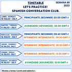 Free Spanish Language Conversation Club, Week 69. 