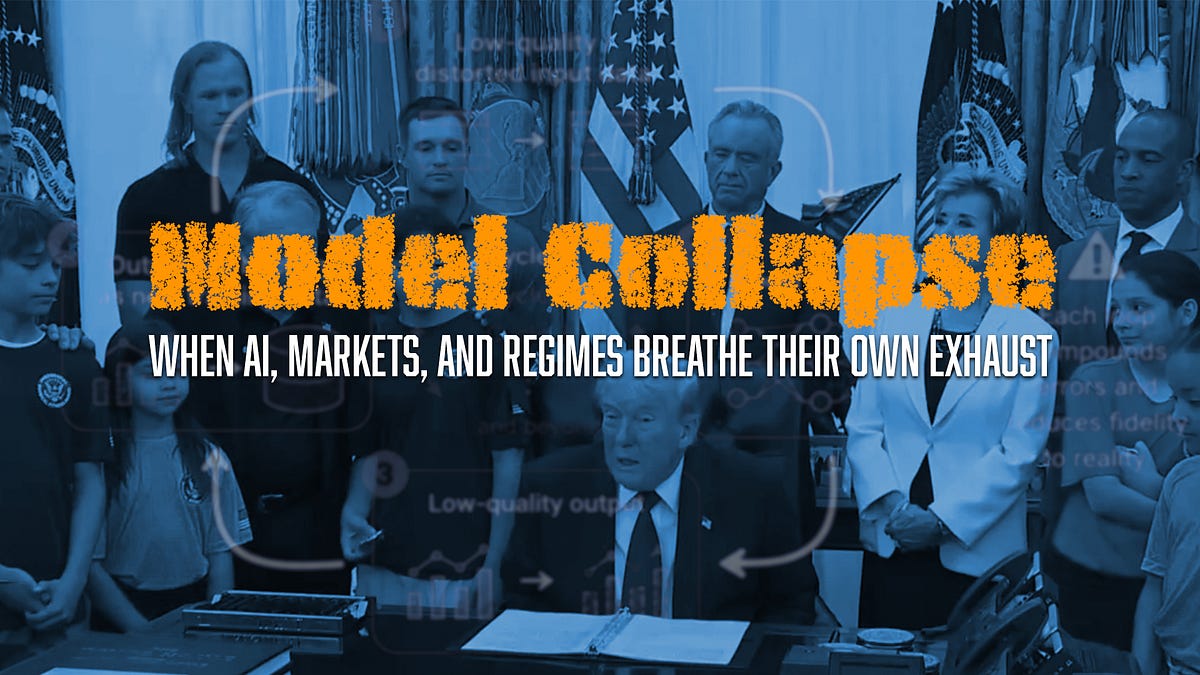 Model Collapse: When AI, Markets, and Regimes Breathe Their Own Exhaust