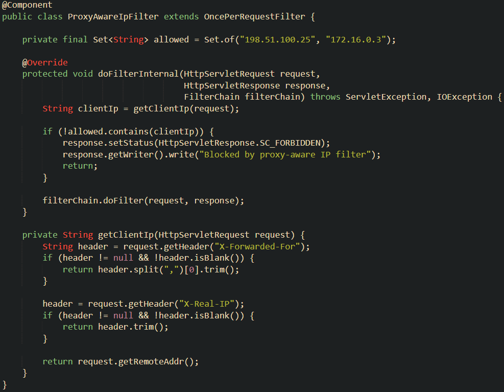 IP Whitelisting in Spring Boot Filters for Restricted Endpoints