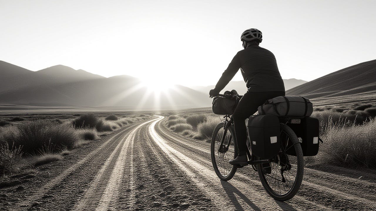 Man on a loaded bicycle