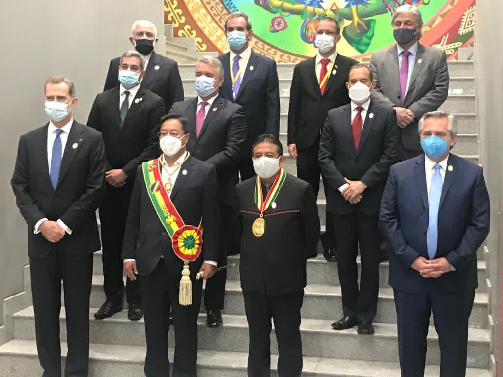 Photo of Luis Arce and David Choquehuanca at their inauguration