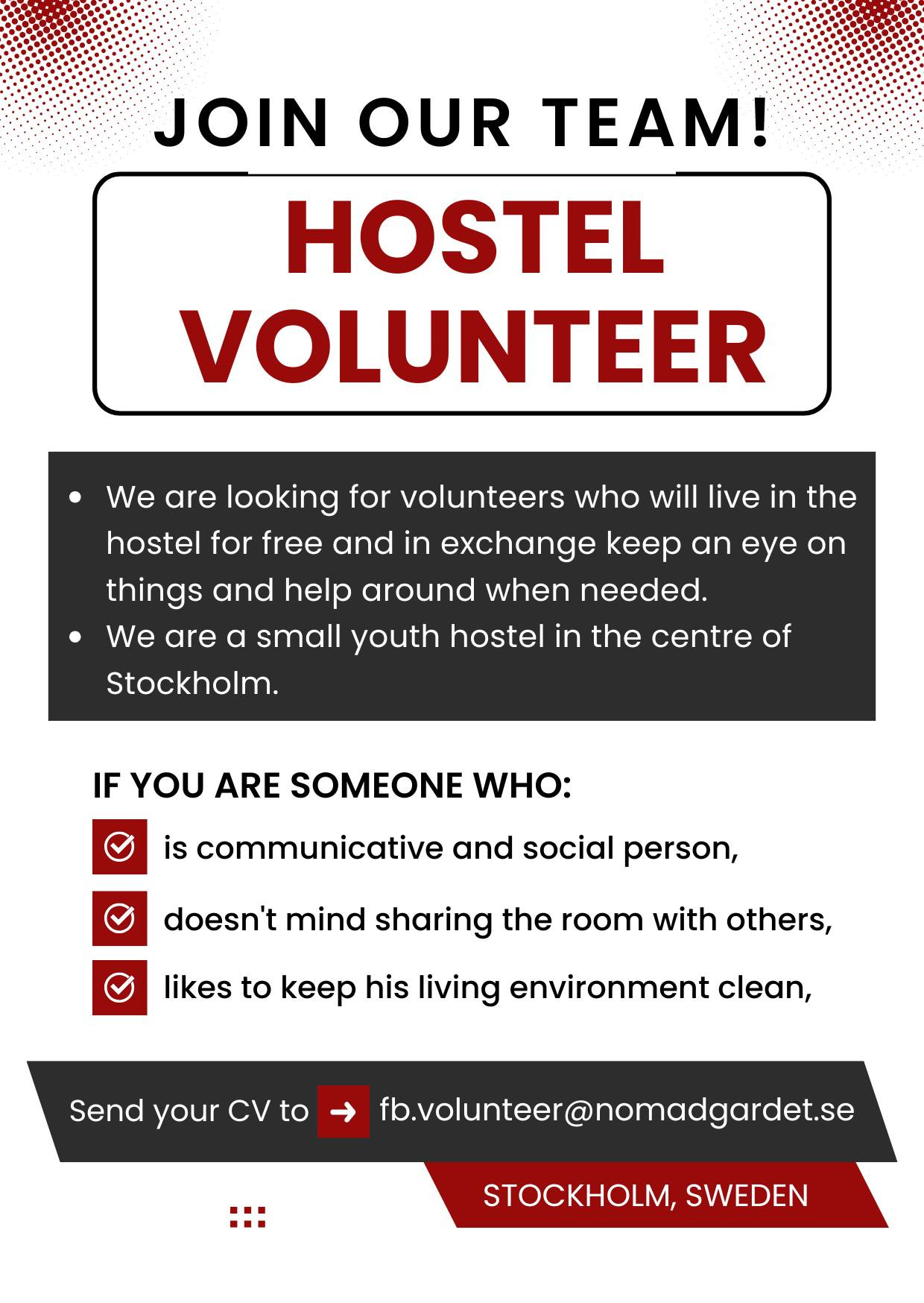 Become A Hostel Volunteer In Stockholm Become A Hostel Volunteer In Stockholm