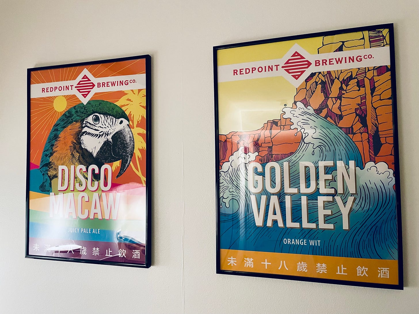 Posters from Redpoint Brewing brewery in Taipei.