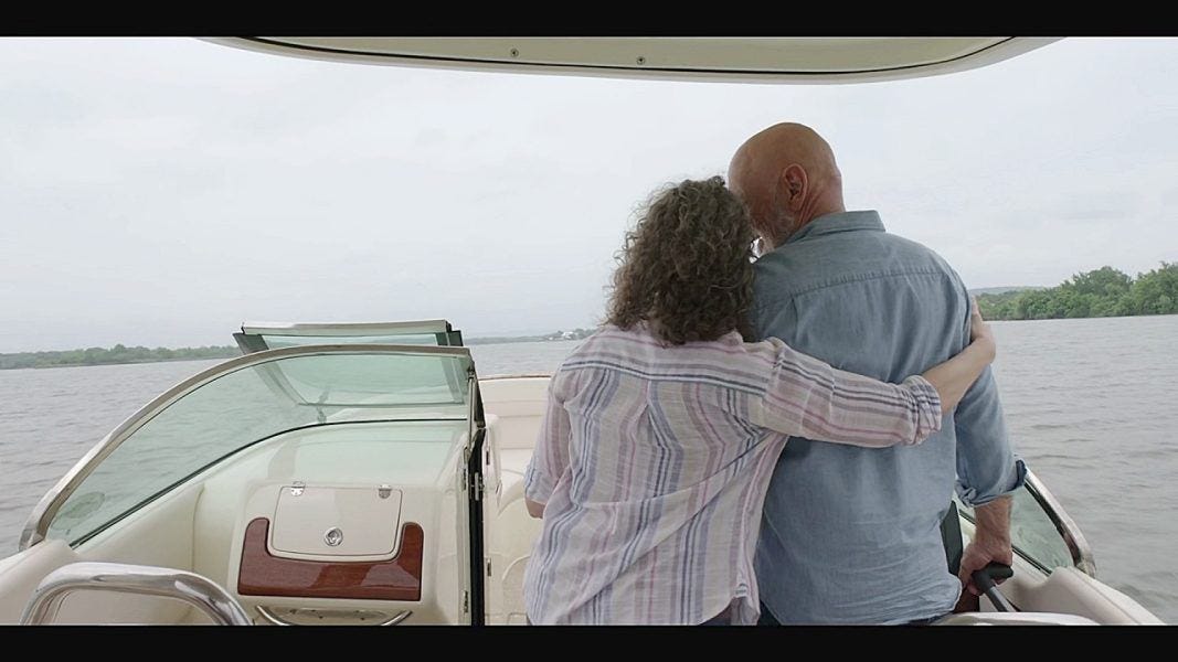 Abilene hugging Bonham on boat. Abilene hugging Bonham on boat.