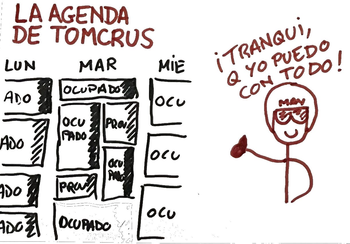 Y ojo. Si hoy no has tenido tiempo para comer, no es culpa de tus clientes que te ponen muchas reuniones, es culpa tuya, por no gestionarlas