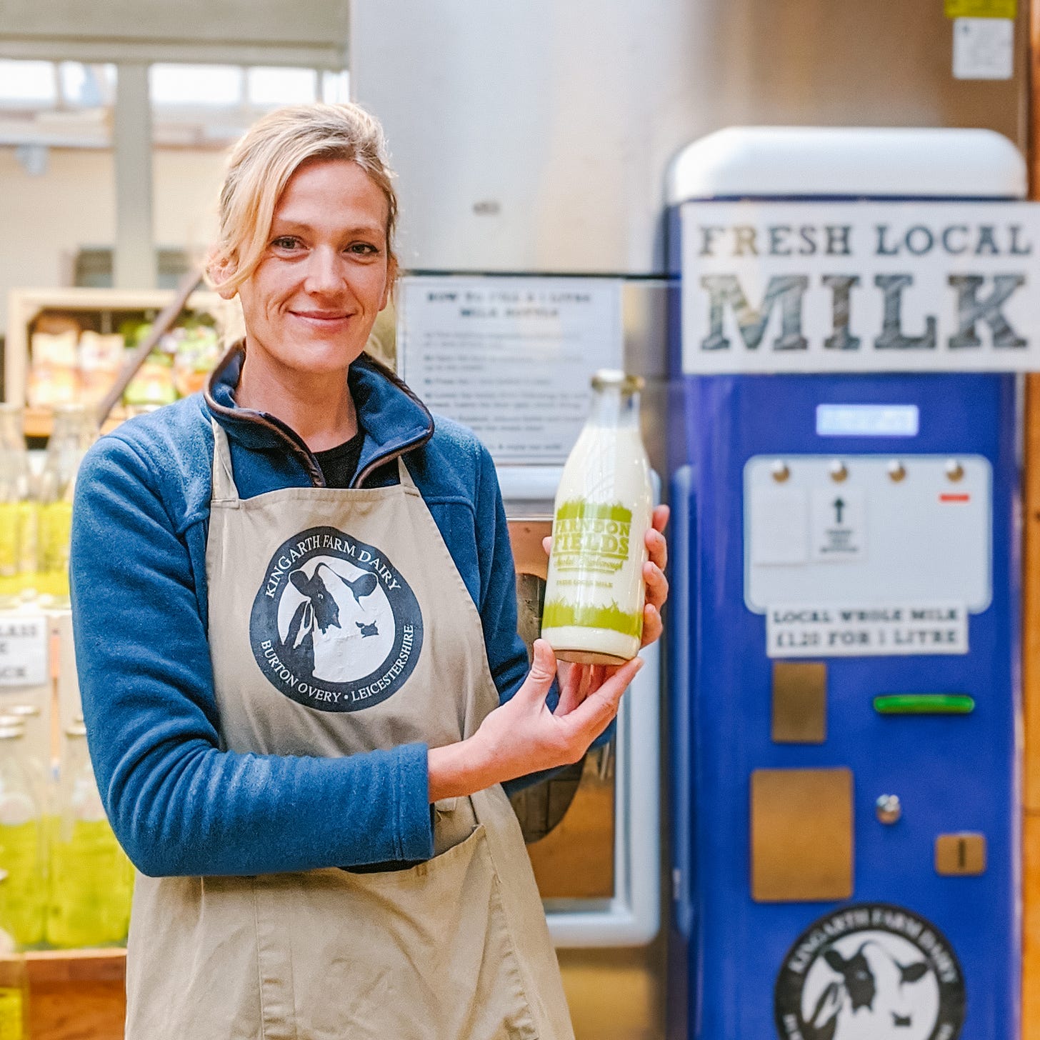 Farndon Fields Milk vending machine, local milk in Market Harborough, Leicestershire. Farndon Fields Milk vending machine, local milk in Market Harborough, Leicestershire.