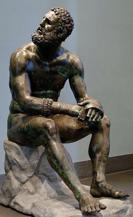 “Boxer at Rest”, a Hellenistic sculpture “Boxer at Rest”, a Hellenistic sculpture